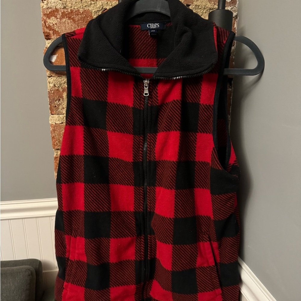 Buffalo Plaid Chaps Women’s Vest Size Large